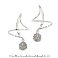 Swirl Spiral Earring With Dangle Fireball