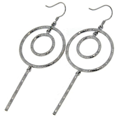 Diamond Cut Circle Dangle Earrings