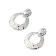 White Opal Dangle Earrings