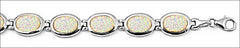 White Opal Oval Disk Bracelet