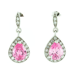 Pink Topaz Teardrop Earrings