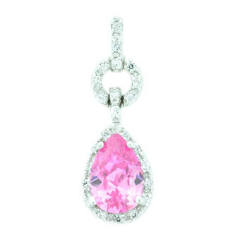 Teardrop Pink Topaz Pendant