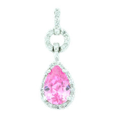 Pink Topaz Teardrop Pendant
