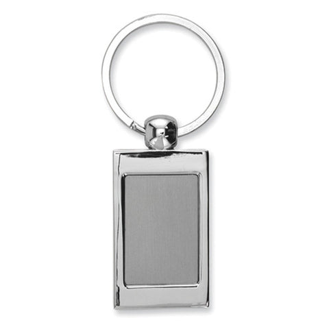 Nickel-Plated Rectangle Key Ring
