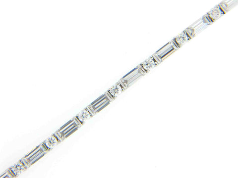 Round And Baguette Tennis Bracelet