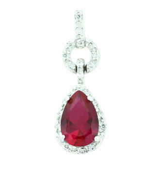 Teardrop Ruby Topaz Pendant