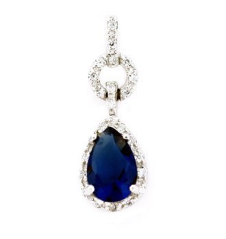 Teardrop Sapphire Topaz Pendant