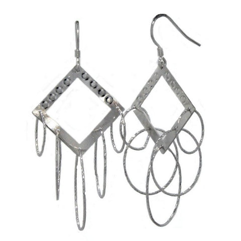 Dangle Square And Hoop Earring