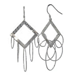 Dangle Square And Hoop Earring