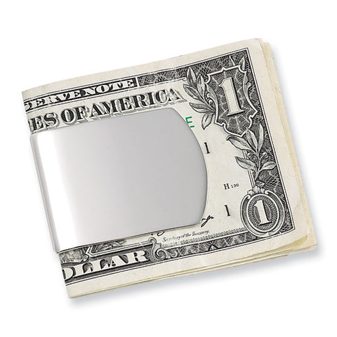 Nickel-Plated Wide Money Clip