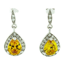 Yellow Topaz Teardrop Earrings